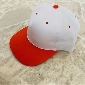 NWOT HEADMASTER white & orange baseball embroidered cap hat